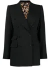Dolce & Gabbana Double-breasted Virgin Wool Blazer In Nero