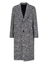 Dolce & Gabbana Herringbone Coat In Gray