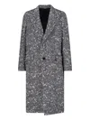 Dolce & Gabbana Herringbone Coat In Gray