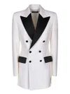 Dolce & Gabbana Double-breasted Tuxedo Blazer In White