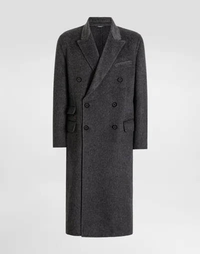 Dolce & Gabbana Double-breasted Wool And Cashmere Coat In Gray