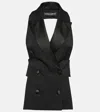 Dolce & Gabbana Double-breasted Wool And Silk-blend Vest In Black