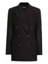 Dolce & Gabbana Double-breasted Jacket Structured Shoulders In Black