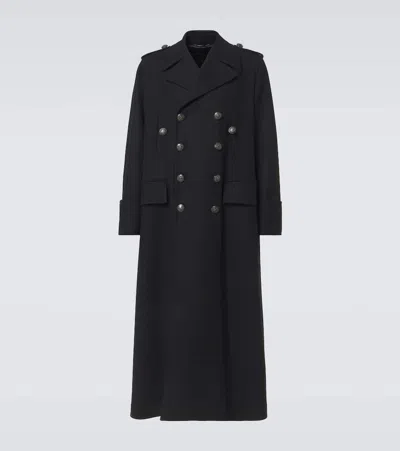 Dolce & Gabbana Double-breasted Wool-blend Coat In Black