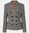 Dolce & Gabbana Tailored Double-breasted Blazer With Herringbone Pattern In Black