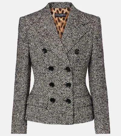 DOLCE & GABBANA DOUBLE-BREASTED WOOL-BLEND JACKET