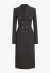 Dolce & Gabbana Double-breasted Wool Coat With Dg-branded Buttons In Gray