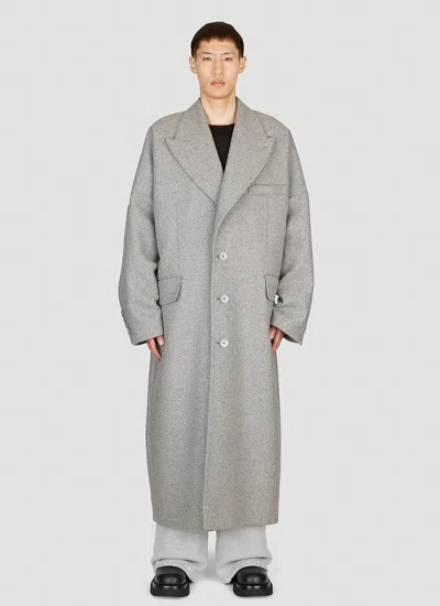 Dolce & Gabbana Double-breasted Wool Coat In Gray