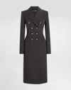 Dolce & Gabbana Double-breasted Wool Coat With Dg-branded Buttons In Grey