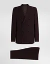 Dolce & Gabbana Double-breasted Wool Gabardine Suit In Multi