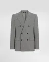 Dolce & Gabbana Houndstooth-pattern Blazer In Gray