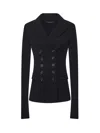Dolce & Gabbana Black Double-breasted Wool Cloth Jacket In Black