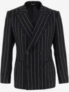 DOLCE & GABBANA DOUBLE-BREASTED WOOL PINSTRIPE JACKET