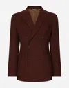 Dolce & Gabbana Double-breasted Wool Portofino-fit Jacket In Bordeaux