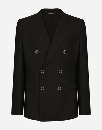 DOLCE & GABBANA DOUBLE-BREASTED WOOL TAORMINA-FIT JACKET