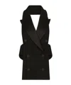 Dolce & Gabbana Open-back Virgin Wool-blend Waistcoat In Black
