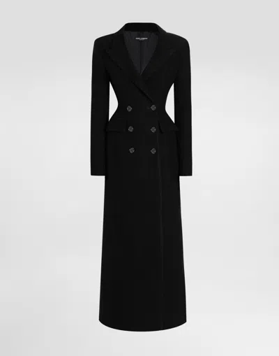 Dolce & Gabbana Double-breastedwool Coat In Black