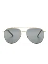 Dolce & Gabbana Double-bridge Pilot-frame Sunglasses In Gold
