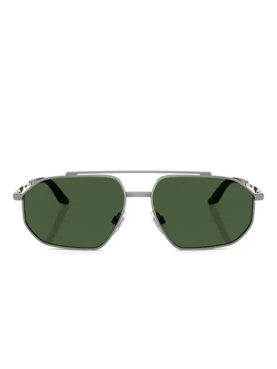 Dolce & Gabbana Double-bridge Sunglasses In Green