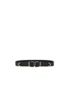 Dolce & Gabbana Men Double Buckle Leather Belt In Black