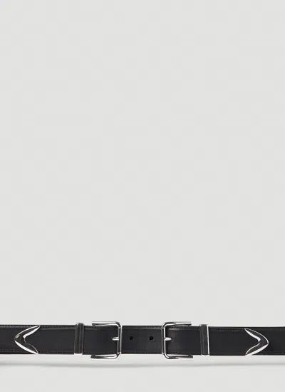 DOLCE & GABBANA DOUBLE BUCKLE LEATHER BELT