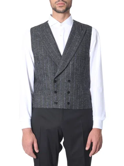 Dolce & Gabbana Double-chest Vest In Grey