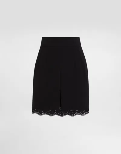 DOLCE & GABBANA DOUBLE CRÊPE WOOL SKIRT
