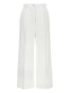 Dolce & Gabbana High Waist Cotton Pants In White