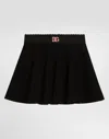 Dolce & Gabbana Double-face Jersey Skirt With Dg Logo In Black