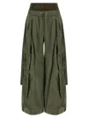 Dolce & Gabbana Green Cargo Pants With Elasticated Double Waist In Cotton Blend Woman In Green