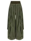 Dolce & Gabbana Green Cargo Pants With Elasticated Double Waist In Cotton Blend Woman In Green