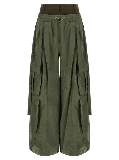 DOLCE & GABBANA DOUBLE LAYER CARGO PANTS GREEN