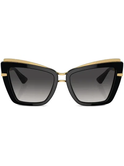 DOLCE & GABBANA DOUBLE-LAYER CAT-EYE SUNGLASSES