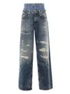 Dolce & Gabbana Wide-leg Trousers With Five Pockets And Belt Loops In Blue