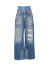 Dolce & Gabbana Wide-leg Trousers With Five Pockets And Belt Loops In Blue