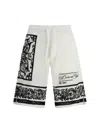 Dolce & Gabbana Majolica-print Knee Length Bermuda Shorts With Side And Back Pockets In White