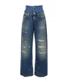 Dolce & Gabbana Double Wasited Denim Jeans In Blue