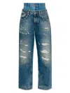 Dolce & Gabbana Double-waist Vintage Effect Jeans Clothing In Blue