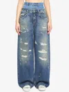 Dolce & Gabbana Double Wasited Denim Jeans In Blue