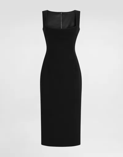 Dolce & Gabbana Double Wool Crêpe Dress In Black