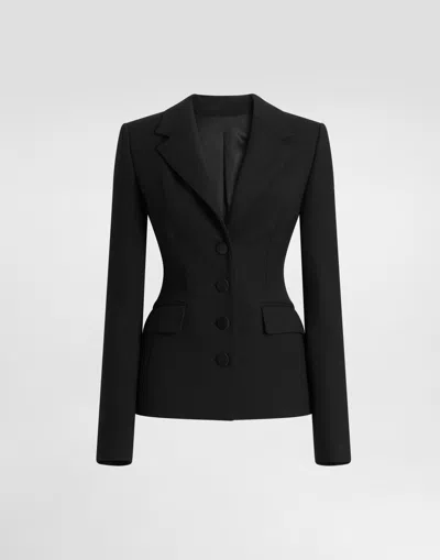 Dolce & Gabbana Double Wool Crêpe Jacket In Black