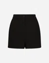 Dolce & Gabbana Double Wool Crepe Shorts In Black