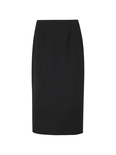 Dolce & Gabbana Double Wool Crêpe Skirt In 블랙