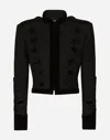 Dolce & Gabbana Double Wool Gabardine Tailcoat With Epaulets In Black