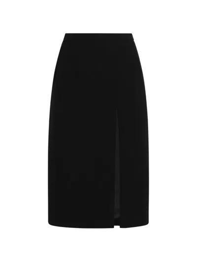 Dolce & Gabbana Double Wool Skirt In Black