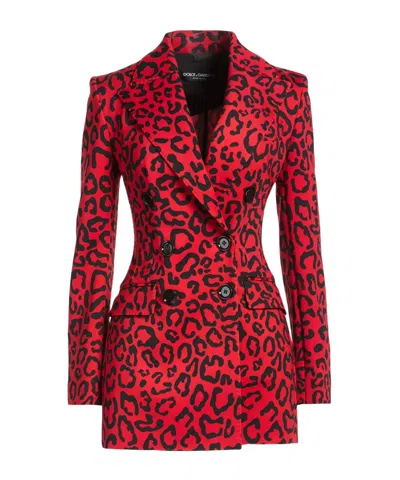 Dolce & Gabbana Double-breasted Blazer In Red