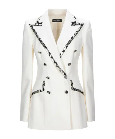Dolce & Gabbana Double-breasted Blazer In White