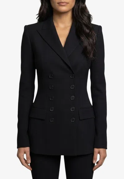 Dolce & Gabbana Double-breasted Buttoned Jacket In Black