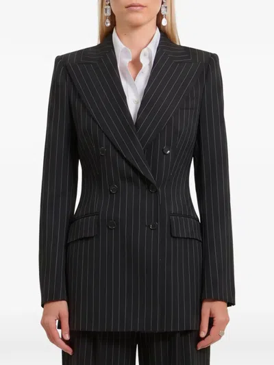 DOLCE & GABBANA DOUBLE-BREASTED CHALK-STRIPE JACKET