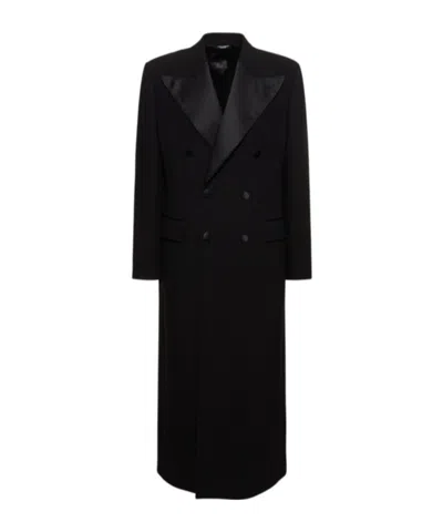 Dolce & Gabbana Double-breasted Coat In Black